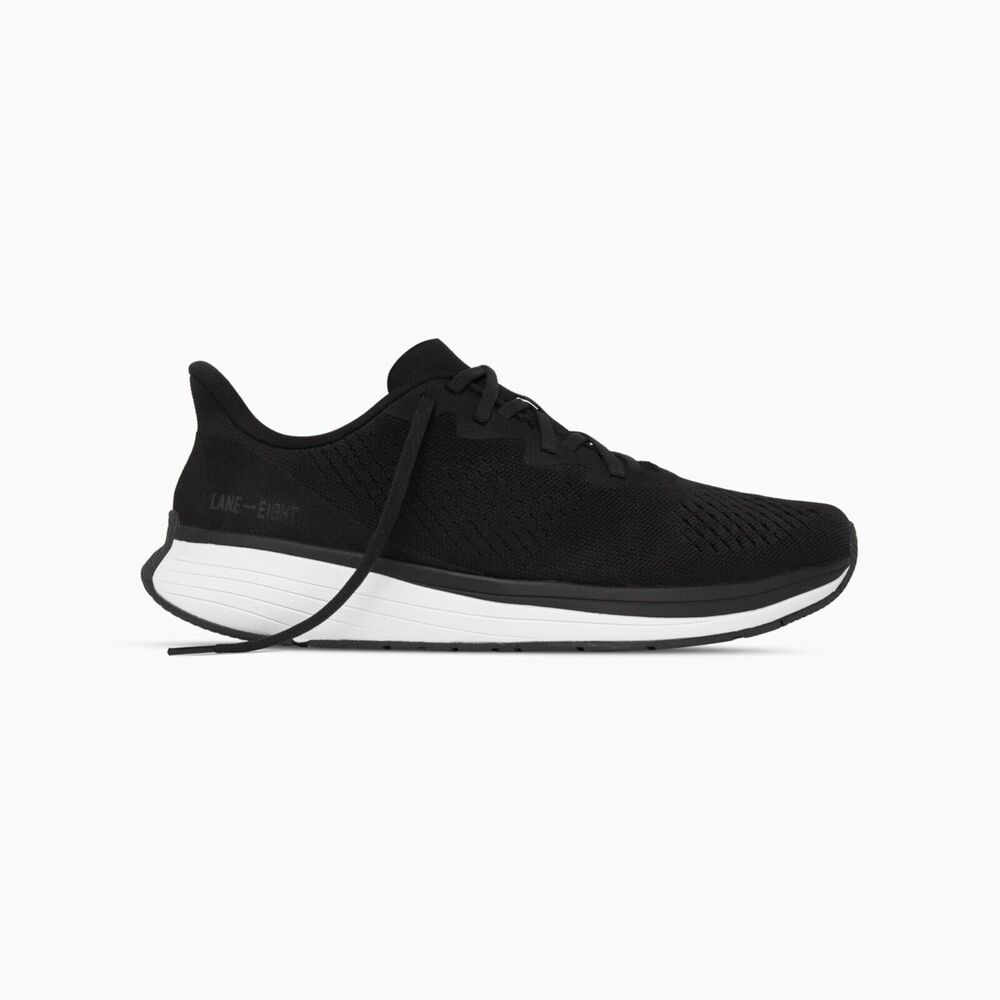 LANE-EIGHT Women's Sneakers The Relay Trainer Size 8.5 Black w/white soles NEW